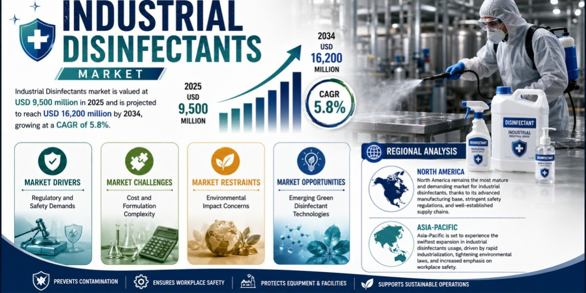 Industrial Disinfectants Market Set to Hit USD 16.2 Billion by 2034 at 5.8% CAGR
