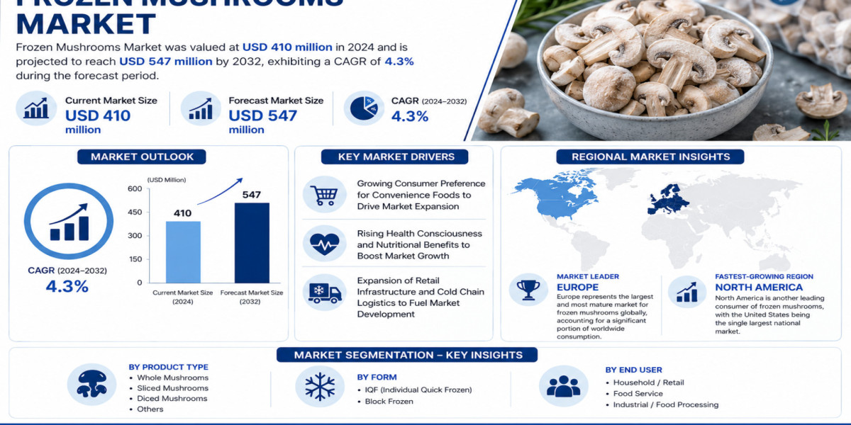 Global Frozen Mushrooms Market Growing at 4.3% CAGR Through 2032