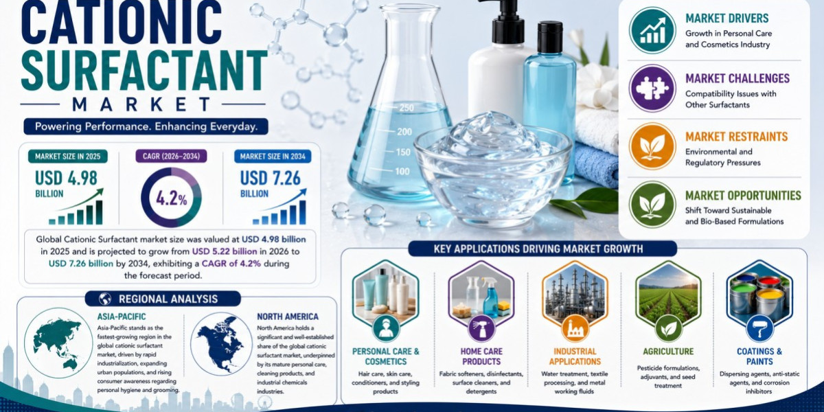 What Is Driving the Cationic Surfactant Market Toward USD 7.26 Billion by 2034 at 4.2% CAGR?